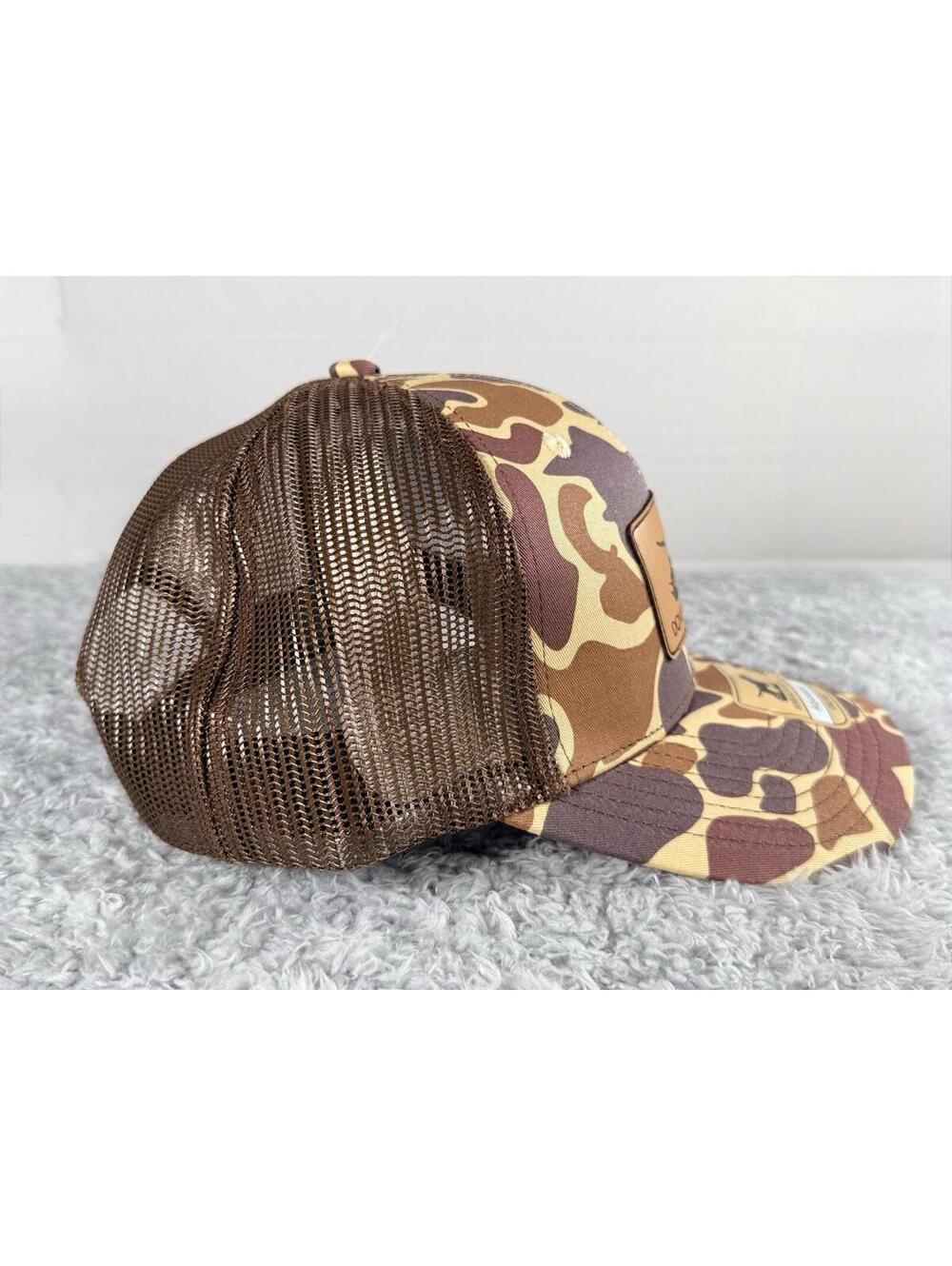 NWT Dover Bluff Hat Co Camo Trucker Hat Cap Adjustable Pointer Hunting Dog Patch - Picture 2 of 8